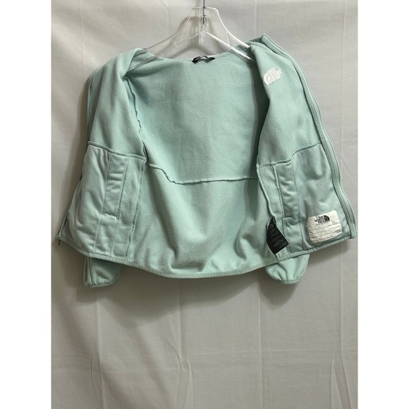 The North Face Kids Mint Green Full Zip Fleece Hoodie Jacket Size M 10 Teen - Picture 9 of 11